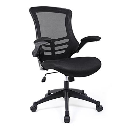 Sedia Ergonomica URDAX, Braccioli Abbattibili, in Rete Traspirante, colore Nero