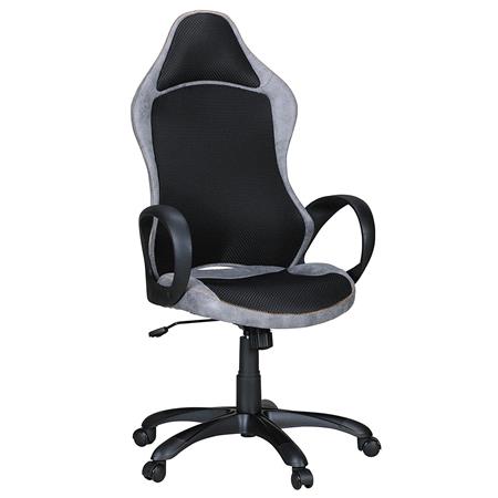 Sedia da ufficio ROSENBER, Sistema Basculante, in Tessuto Traspirante, color Nero / Grigio scuro
