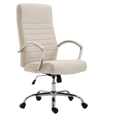 Sedia da Ufficio VANCOUVER TESSUTO, Design Moderno con Cuciture a Vista, in Crema