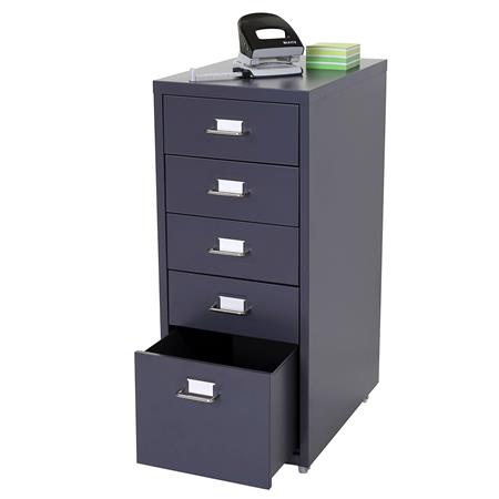 Cassettiera AREN, cm 69x28x44, Pratica e Capiente, in Acciaio, color Grigio Scuro
