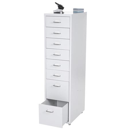 Cassettiera AREN 8 CASSETTI, 109x28x44cm, in Acciaio, color Bianco