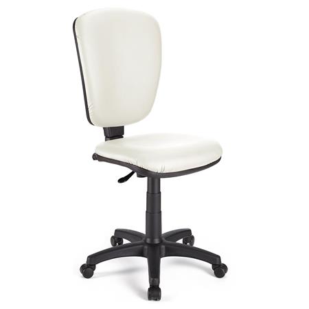 Sedia da ufficio CALIPSO SENZA BRACCIOLI PELLE, Schienale regolabile, Resistente, in Bianco