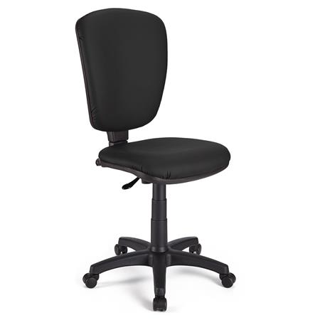 Sedia da ufficio CALIPSO SENZA BRACCIOLI PELLE, Schienale regolabile, Resistente, in Nero