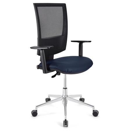 Sedia da Ufficio PANDORA PRO PELLE, Sedile Imbottito, Blu