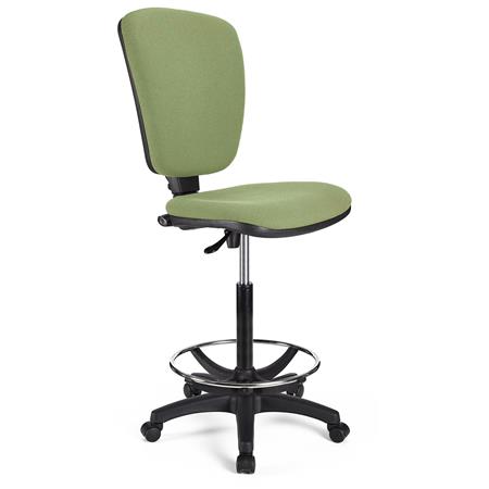Sgabello da Lavoro CALIPSO SENZA BRACCIOLI, Schienale Regolabile, Spessa Imbottitura, in Verde