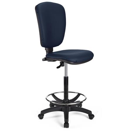 Sgabello da Lavoro CALIPSO SENZA BRACCIOLI PELLE, in Blu