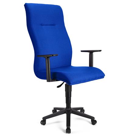Poltrona da Ufficio SIENA, Schienale Alto, Regolabile, Tessuto Blu