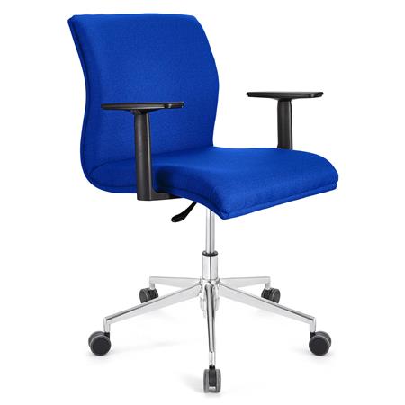 Sedia da ufficio SIENA BASE PRO, Braccioli Regolabili, Struttura Metallica, in Tessuto Blu