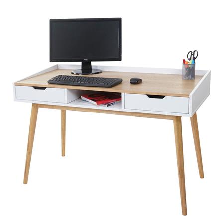 Scrivania per computer JOSU, Design nordico, Misure cm 80x120x55, in Legno, color Bianco
