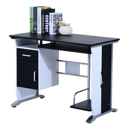 Scrivania per computer SIAM, Supporto PC, 100x52x75cm, in Legno Nero