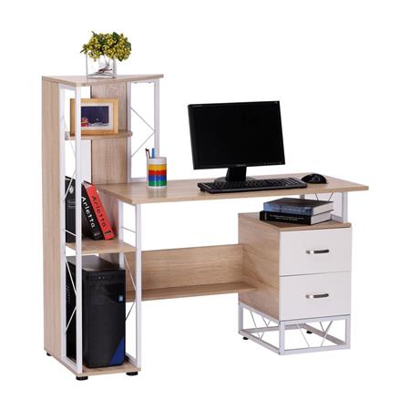 Scrivania da ufficio SILVANO, 133x55x123cm, in Legno color Faggio