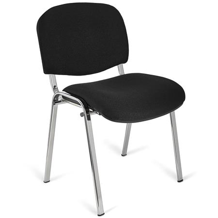 Sedia per Sala Attesa MOBY BASE, Pratica e impilabile, Ottima qualità, in Nero e gambe Cromate