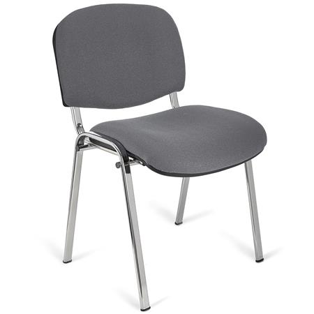 Sedia per Sala Attesa MOBY BASE, Pratica e impilabile, Ottima qualità, in Grigio e gambe Cromate