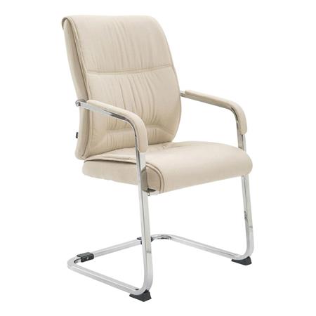 Poltroncina per ospiti MAEL TESSUTO, Comoda Imbottitura e Resistente, con Braccioli, in Beige