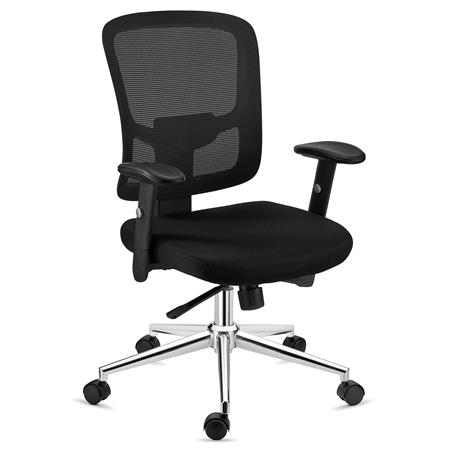 Sedia Ergonomica MARKO, Sostegno Lombare, Reclinazione sincronizzata, Base in Alluminio, in Nero