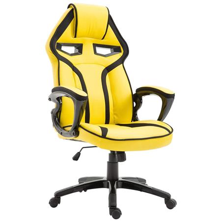 Sedia Gaming GOTHAM, Basculante, Design Sportivo, in Pelle Gialla