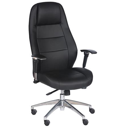 Poltrona da Ufficio DAVID, Design Elegante, ISO 9001, Pelle color Nero