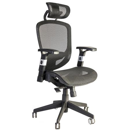 Sedia ergonomica ELIOT, Sostegno Lombare, Certificazione ISO, in Rete Traspirante color Nero