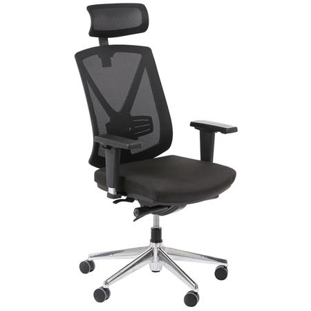 Sedia da ufficio EVOL, Sostegno Lombare, Certificazione ISO, in Tessuto/Rete color Nero