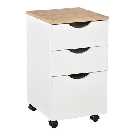 Cassettiera ESTER, 3 Cassetti, 40x34x60,5cm, in Legno color Bianco