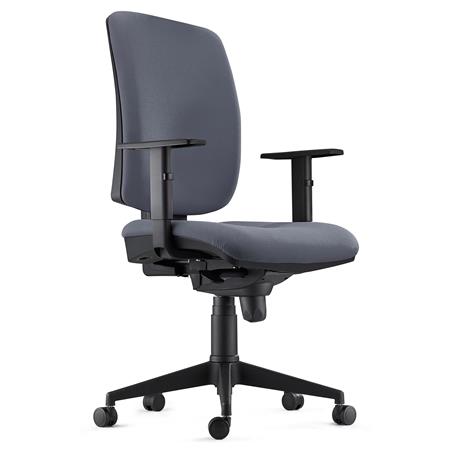 Sedia Ergonomica PIERO, in Tessuto color Grigio, con Braccioli Regolabili