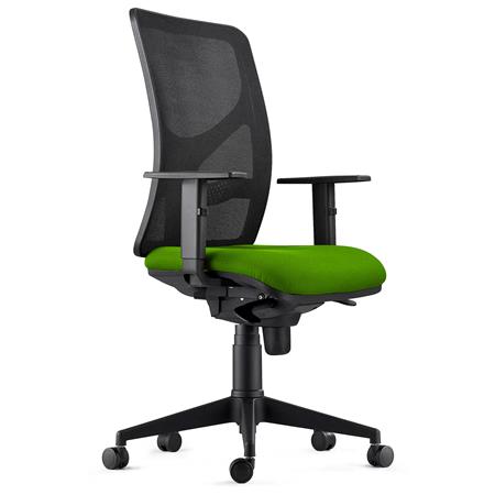 Sedia da Ufficio MILO, Ergonomica, Braccioli Regolabili, Supporto Lombare, In Tessuto Ignifugo, Verde