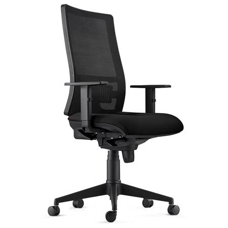 Sedia Ergonomica EMERSON, Regolabile, Tessuto Ignifugo, Nero