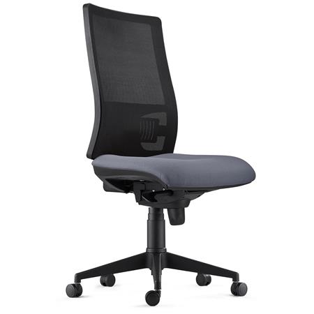 Sedia Ergonomica EMERSON, Schienale Regolabile, Rivestimento Ignifugo, color Grigio