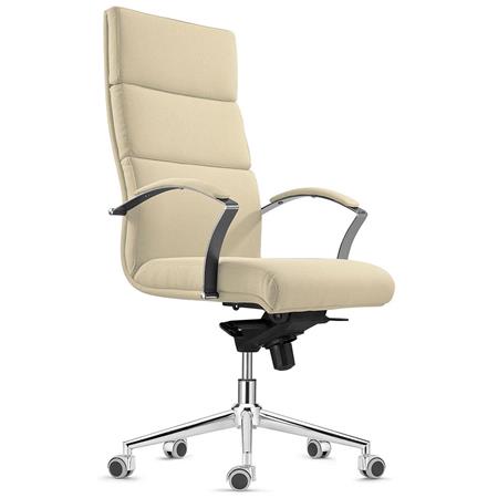 Poltrona per Ufficio RABAT, in Tessuto Crema, Meccanismo Basculante, Alta Qualità e Design