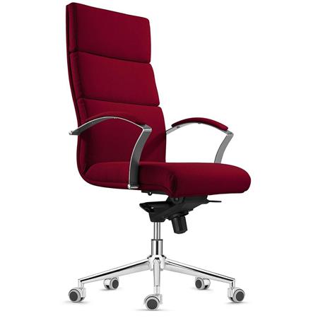 Poltrona per Ufficio RABAT, in Tessuto Bordeaux, Meccanismo Basculante, Alta Qualità e Design