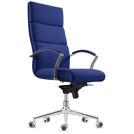 Poltrona per Ufficio RABAT, in Tessuto Blu Scuro, Meccanismo Basculante, Alta Qualità e Design