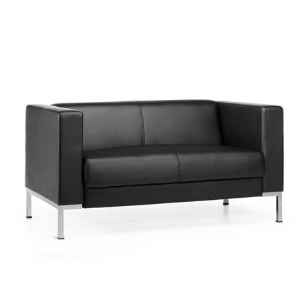 Divano a 2 posti CAPIO, Design Elegante, Grande Comfort, Pelle Nera