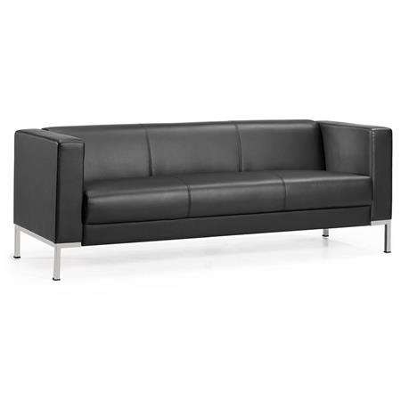 Divano a 3 posti CAPIO, Design Elegante, Grande Comfort, in Pelle color Nero