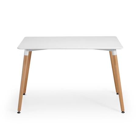 Tavolo per PC MISKE, 120x80cm, in Legno, Ripiano in Acciaio Bianco