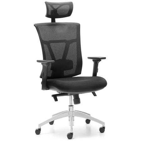 Sedia Ergonomica BRENDA, Molto Comoda, Base in Acciaio Cromato, Nero
