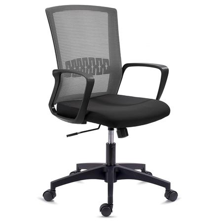 Sedia da Ufficio IBIZA, Comoda e Resistente, Supporto Lombare, Basculante, Grigio