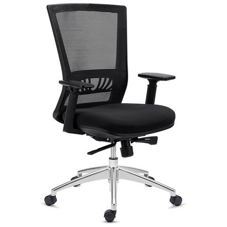 Sedia da Ufficio MAGNUM, Supporto Lombare, Base in Alluminio, Qualità Premium, in color Nero