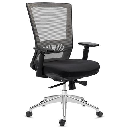Sedia da Ufficio MAGNUM, Supporto Lombare, Base in Alluminio, Qualità Premium, in color Grigio