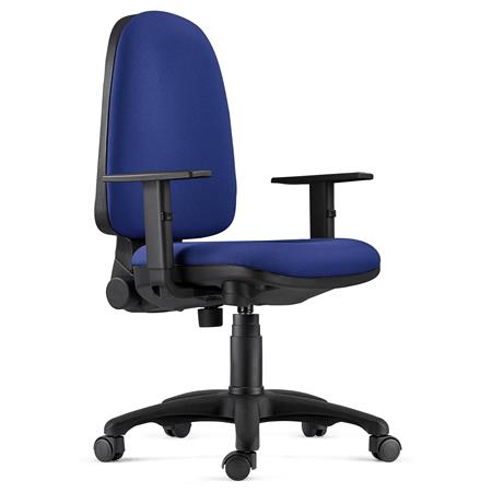 Sedia Ergonomica PAROS, in Tessuto Ignifugo Blu Scuro, Braccioli Regolabili