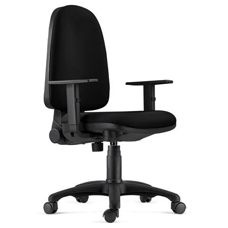 Sedia Ergonomica PAROS, in Tessuto Ignifugo Nero, Braccioli Regolabili