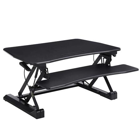 Tavolo da lavoro CELSO Regolabile in Altezza, Pratico e Versatile, 90x59 cm, In Legno, Nero