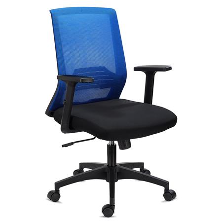 Sedia da Ufficio MIAMI, Supporto Lombare, Braccioli Regolabili, Confortevole e Robusta, Blu