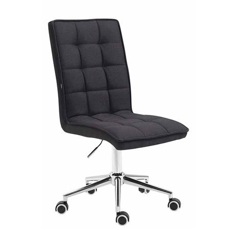 Sedia per Ufficio BASIR, Altezza Regolabile, Spessa Imbottitura, in Tessuto Nero