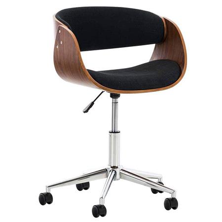 Sedia di design ANOUK, Design Moderno, in Legno, Comoda Imbottitura, Tessuto Nero