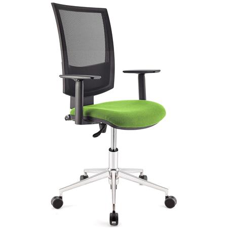 Sedia da Ufficio PANDORA PRO, Braccioli regolabili, Base in Metallo, Sedile Imbottito, Verde Lime