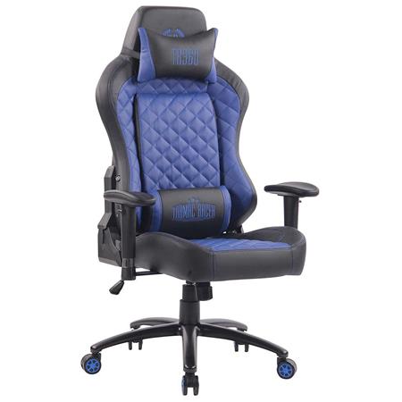 Sedia Gaming MAXIM, Design Esclusivo, Confortevole, Pelle, Blu