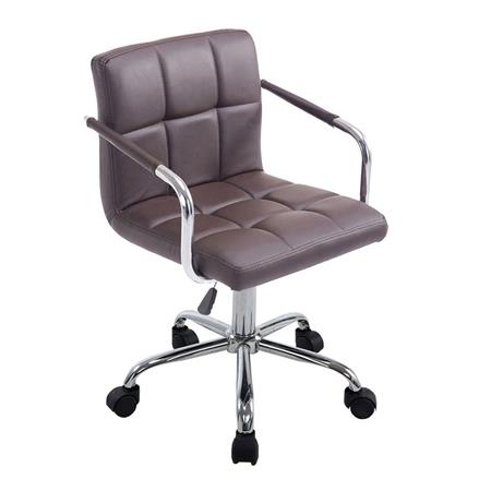 Sedia girevole BETTY, Imbottita, Struttura in Metallo, in Pelle color Marrone