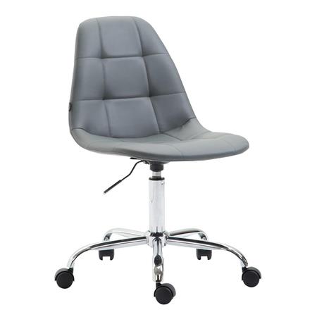Sedia da ufficio DANIEL, Telaio in Metallo, Rivestimento in Pelle, in Grigio
