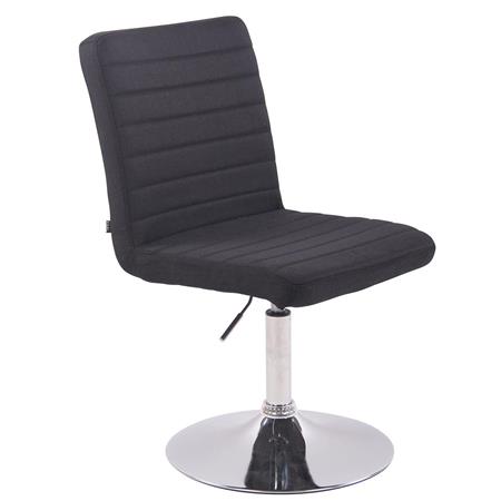 Sedia Ospiti KATE in Tessuto, Altezza regolabile, Base circolare in Metallo Cromato, Nero