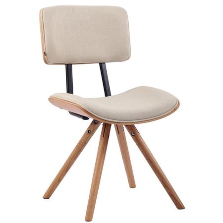 Sedia per Ospiti vintage BAHIA, Struttura in Legno Faggio, Tessuto Crema